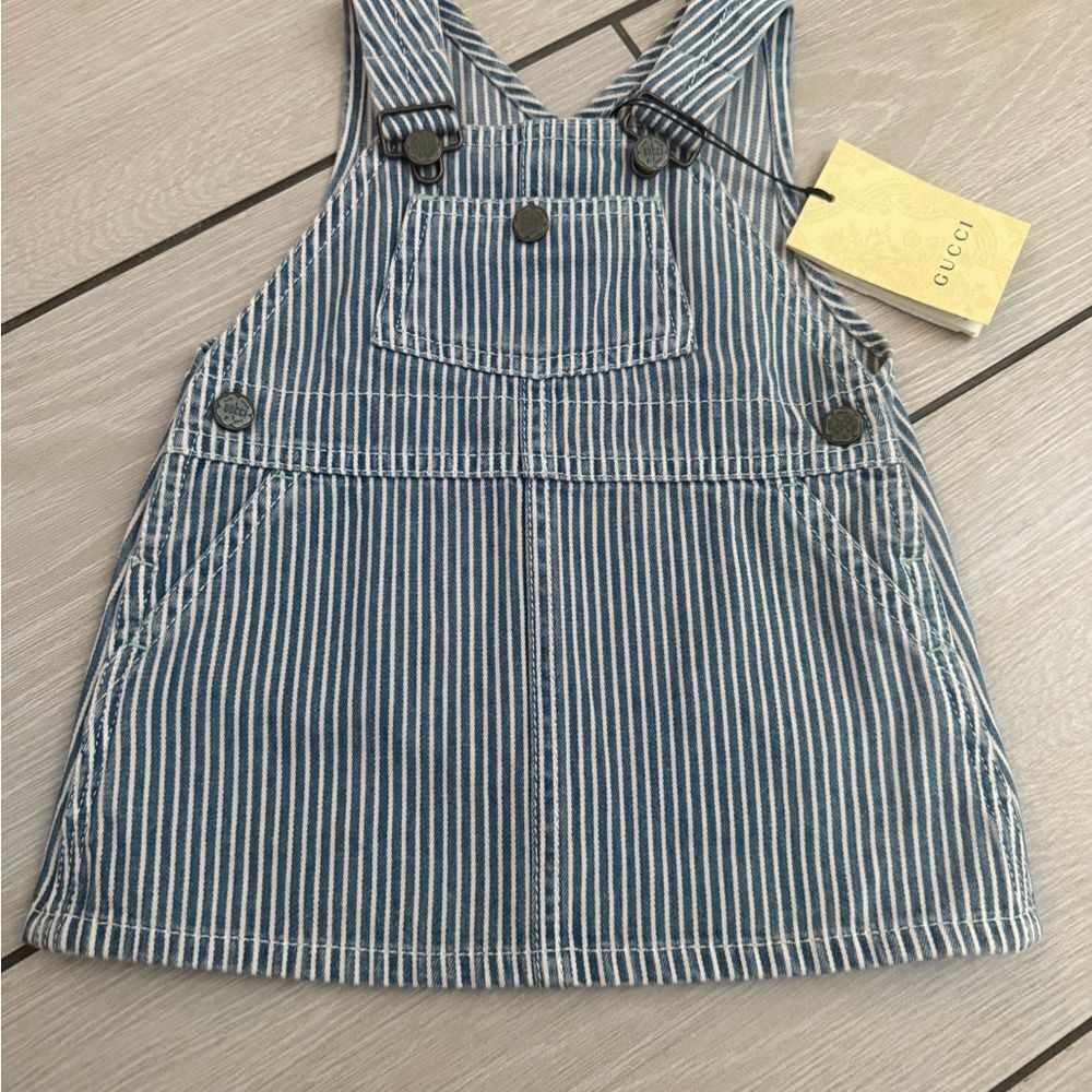 Brand new with tags Gucci Oshkosh collection Denim dress size 3/6 months